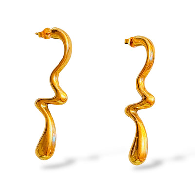 Zaya Waves Earrings - 18K Gold Plated - ORÂGE Jewelry