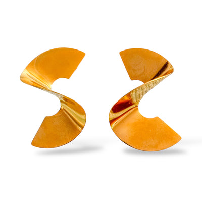 Nyah Swirls Earrings - Gold Swirl Design - ORÂGE Jewelry