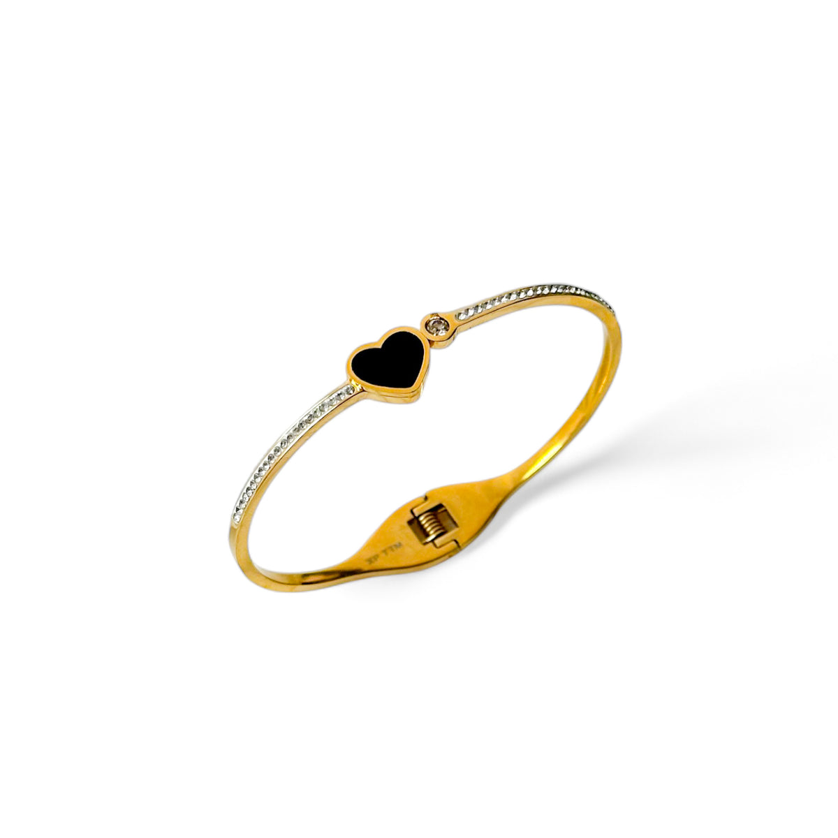 Adele Black Heart Cuff - Elegant Bracelet - ORÂGE Jewelry