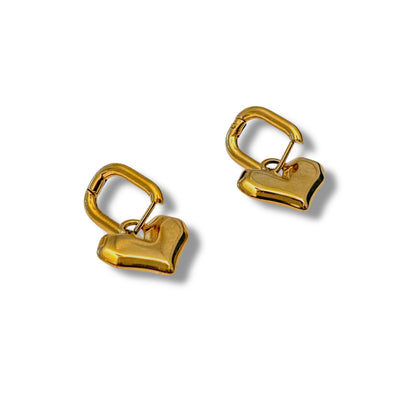 Livia Heart Drops Hoops - Heart Drops Hoops - ORÂGE Jewelry​