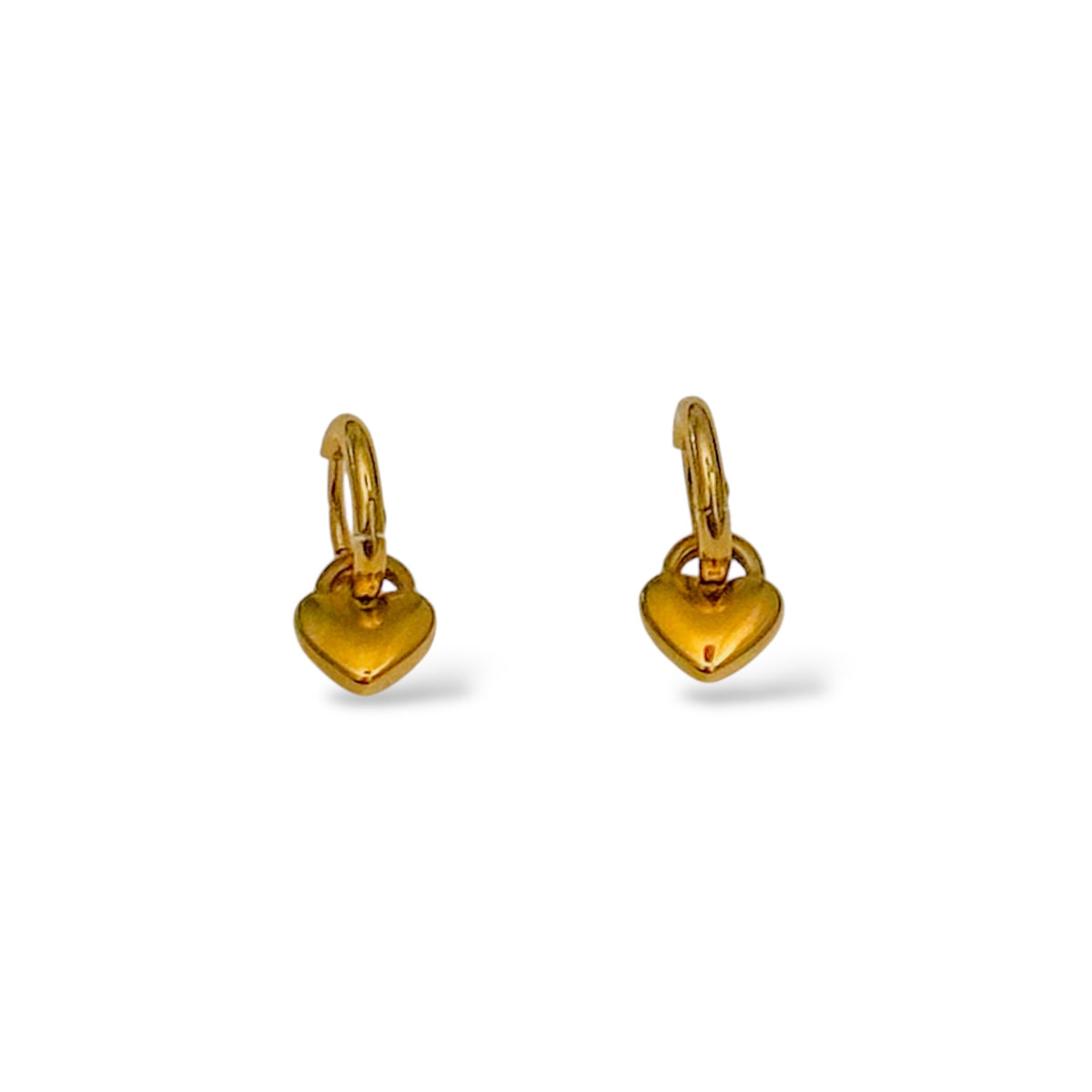 Freya Mini Heart Hoops - Gold Huggie Earrings - ORÂGE Jewelry