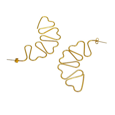 Tahia Heart Silhouette Hoops - Heart Hoops – ORÂGE Jewelry​